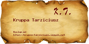 Kruppa Tarziciusz névjegykártya